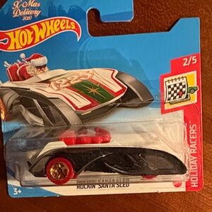 Hot Wheels Rockin' Santa Sled Toy Car - Black & Red